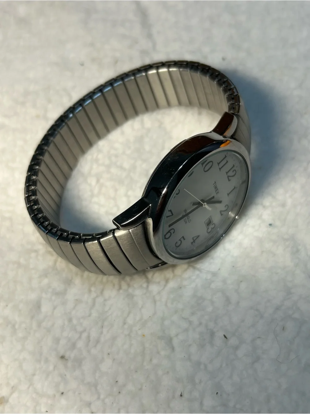 Timex Silver Stainless Steel Watch with White Dial